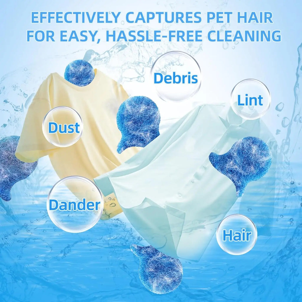 6 PCS Removedor de pêlos de animais de estimação para lavanderia – Remove efetivamente peles e pêlos de peles – Coletor de pêlos de animais de estimação de lavanderia ecológico reutilizável