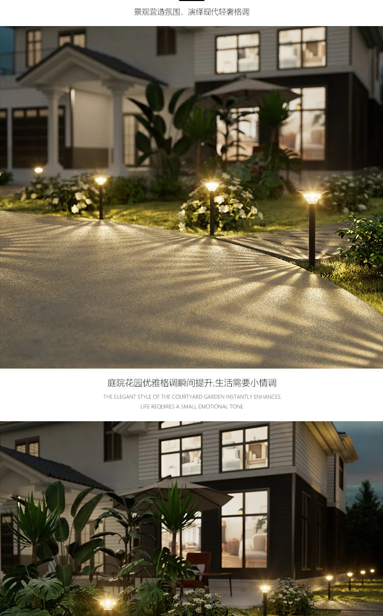 Luz Solar para Jardim, Iluminação Paisagística, Lâmpada Decorativa à Prova d'Água para Caminhos e Quintais