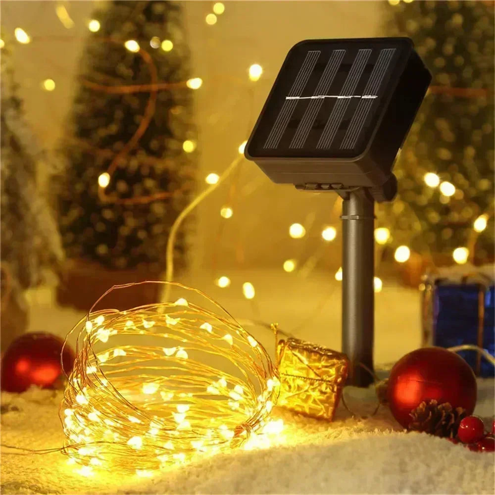 Leds solar led luz ao ar livre festão lâmpada jardim solar luz de fadas corda natal decoração do jardim ao ar livre