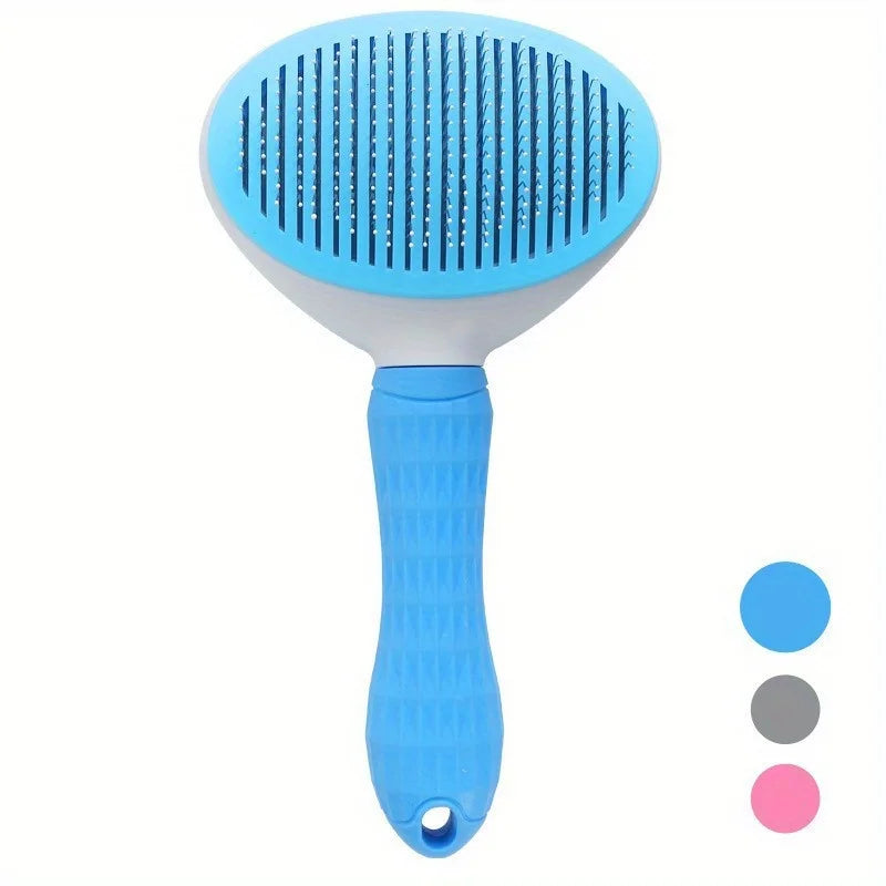 Pente de remoção de pelos de animais de estimação com um clique para preparação sem esforço de cães e gatos - Escova flutuante para remoção de pelos com função automática