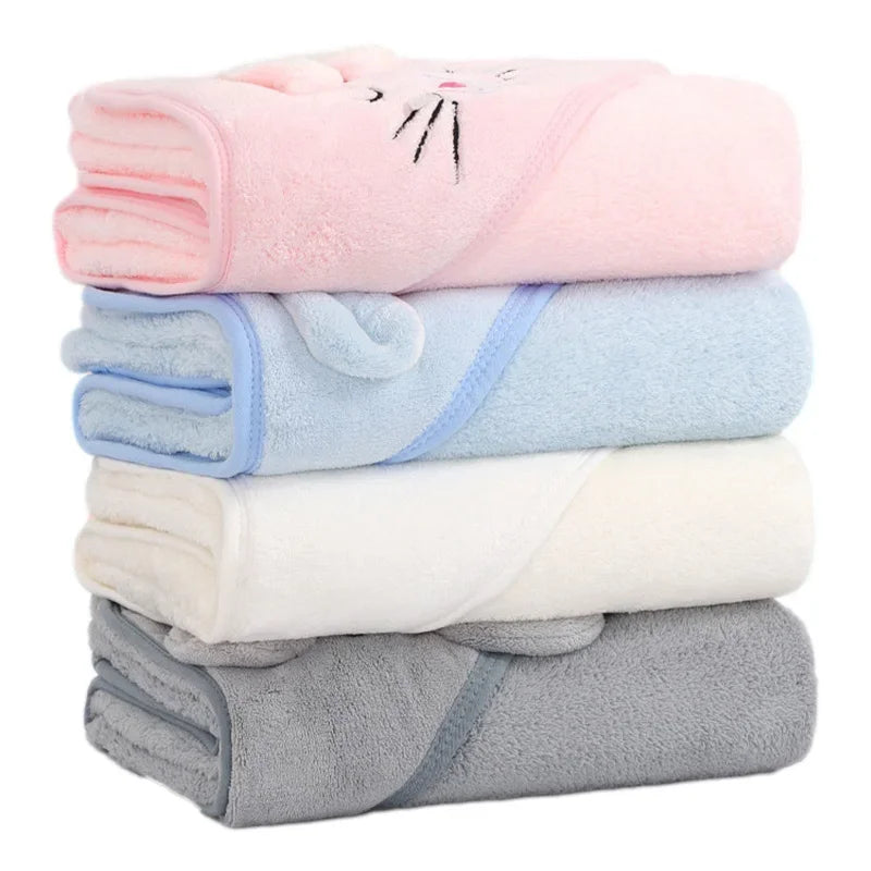 Toalhas de Banho para Bebês com Capuz de Animais em Desenho Animado, Macias, para Recém-Nascidos, Manta, Robe de Banho para Crianças, Envoltório Quente para Dormir para Meninos e Meninas