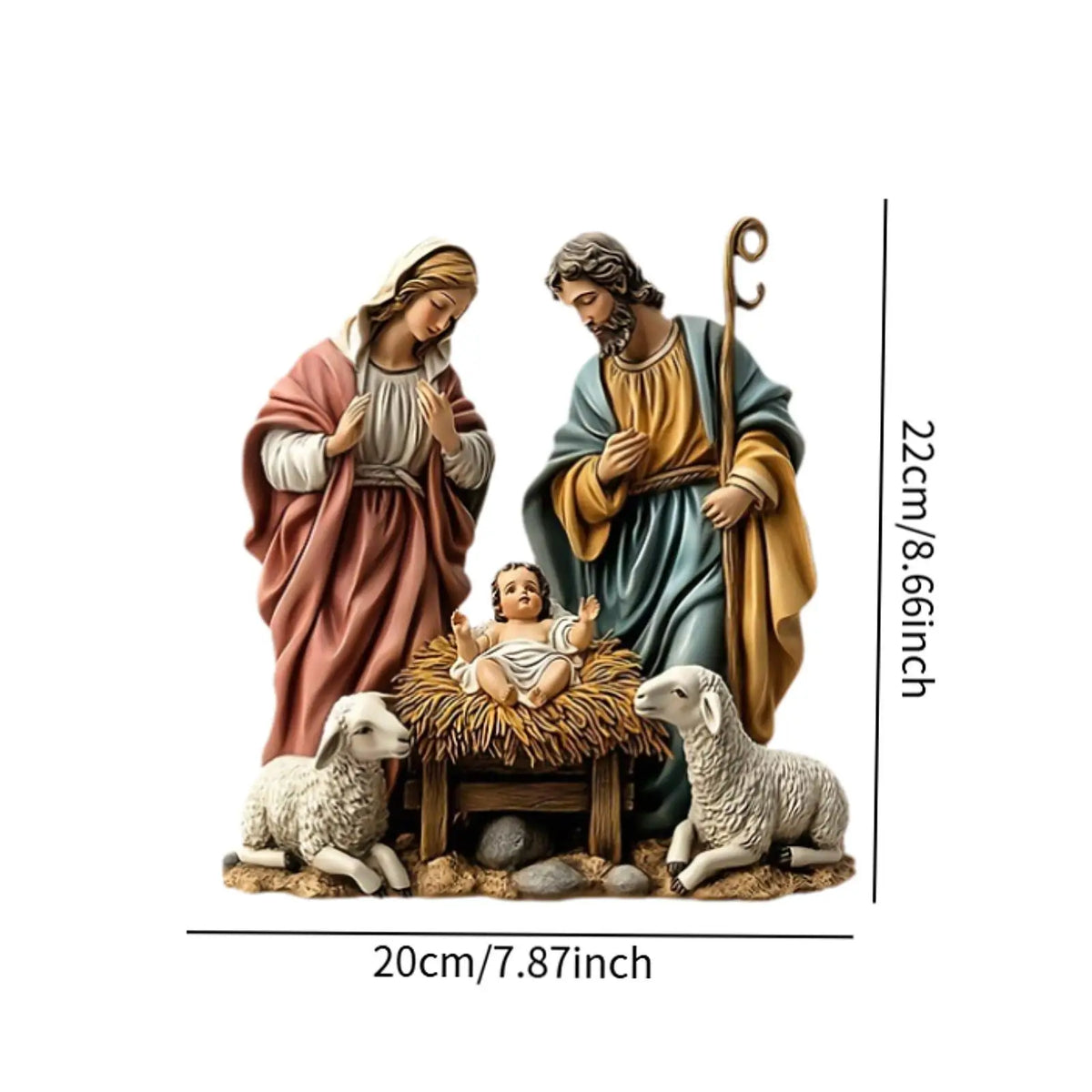 Estatueta de presépio de natal, decoração de natal, família sagrada, miniaturas, estátua para presente de aniversário, decoração interna, prateleira