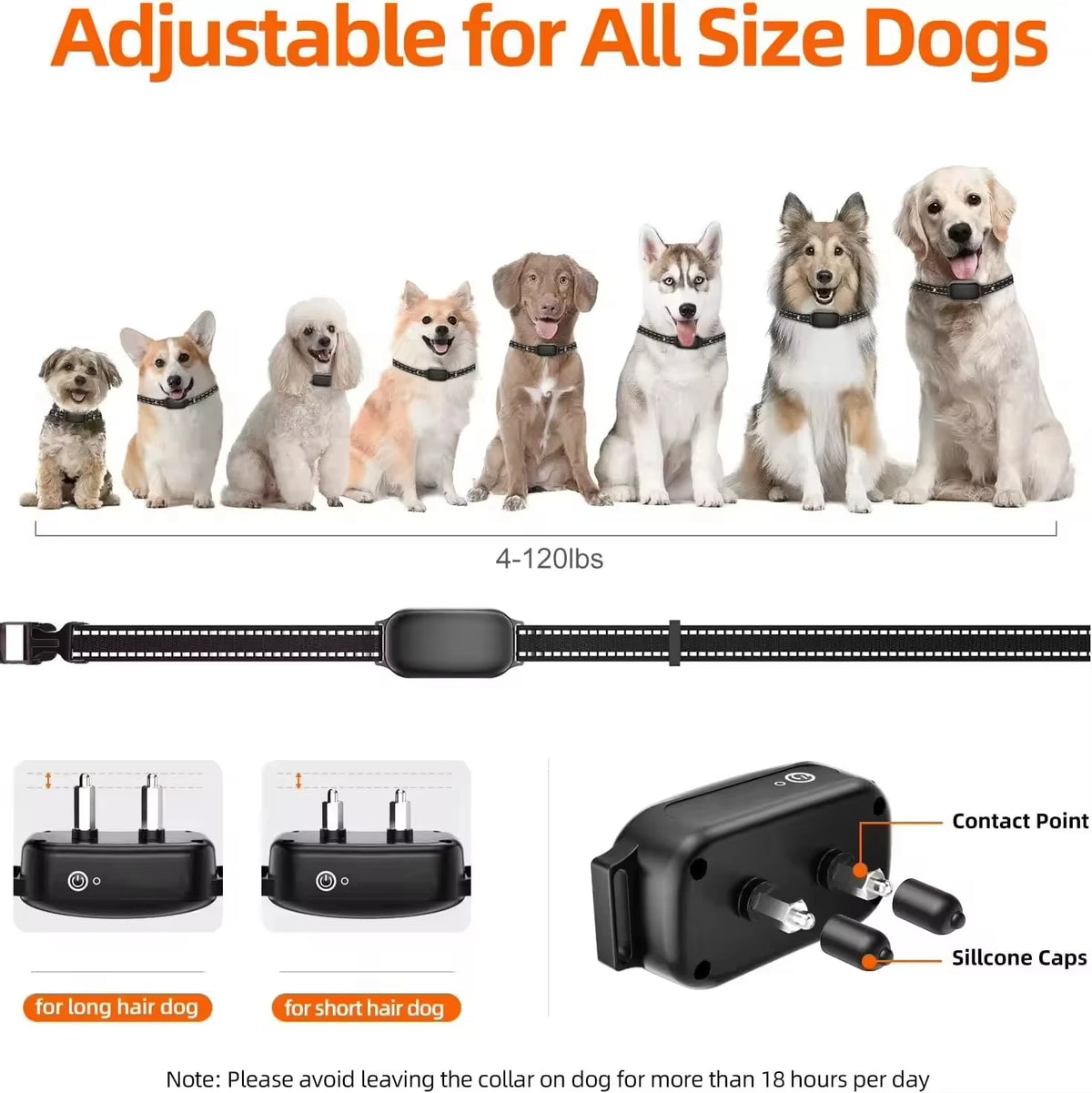Coleira de Treinamento para Cães 3300FT para 1/2/3 Cães, Coleira Elétrica à Prova d'Água IPX7 para Todos os Tamanhos de Cães, Coleira de Choque Recarregável Anti-Latido