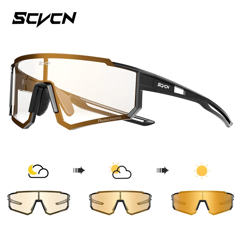 SCVCN Outdoor Cycling Sunglasses Men's MTB Bike Glasses Sports Mountain Climbing Fishing Women's Bicycle Cycling UV400 Goggles