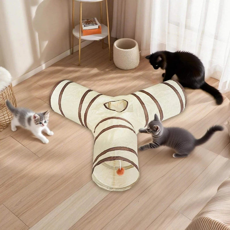 Túnel Dobrável para Gatos, Brinquedo Interativo para Gatos, Filhotes, Cães e Coelhos, para Treinamento e Diversão, Alivia o Tédio.