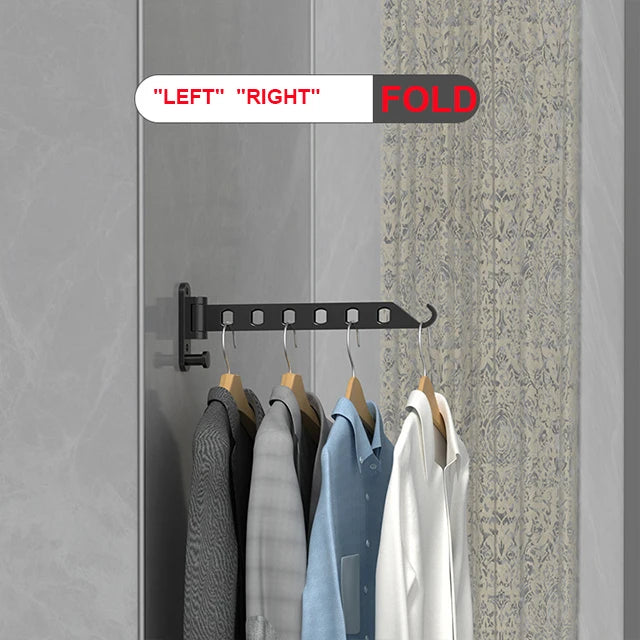 Rack de secagem de roupas-retrátil dobrável forte suporte de carga interior de parede de alumínio simples e conveniente rack de roupas