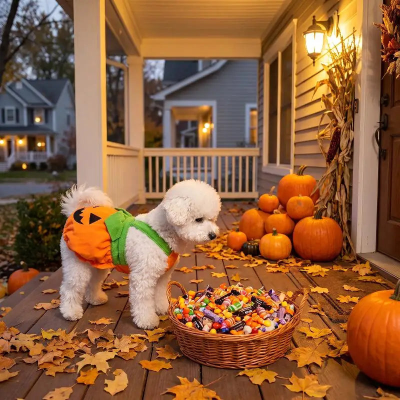 Fantasia de Abóbora para Animais de Estimação de Halloween, Vestido Fofo para Pets, Roupa Engraçada de Abóbora para Cães Pequenos, Gatos, Teddy, Poodle, Bichon, Roupas para Festa