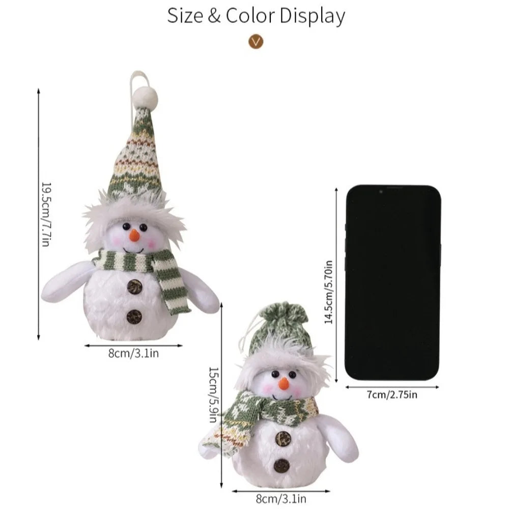 Boneco de neve de pelúcia com luzes de Natal, decoração de mesa de Natal, para uso interno, artigos para festas de Natal, presente.