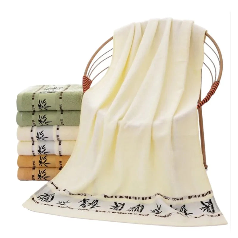 140x70cm toalhas de bambu do banheiro de grandes dimensões bordado toalha de banho capa personalizado esporte presente toalhas para casa marrom creme verde Kasa & Pet