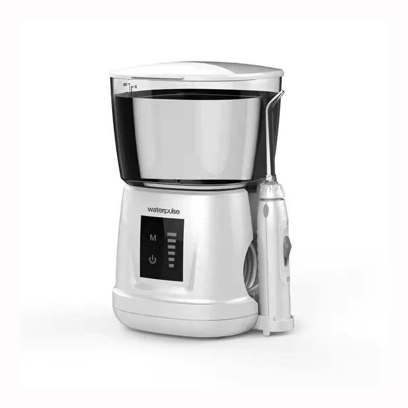 Fio dental de água + 6 pontas, massageador limpo de dentes, 20-120psi, higiene oral, irrigador dental de água, 1000ml, limpador de dentes