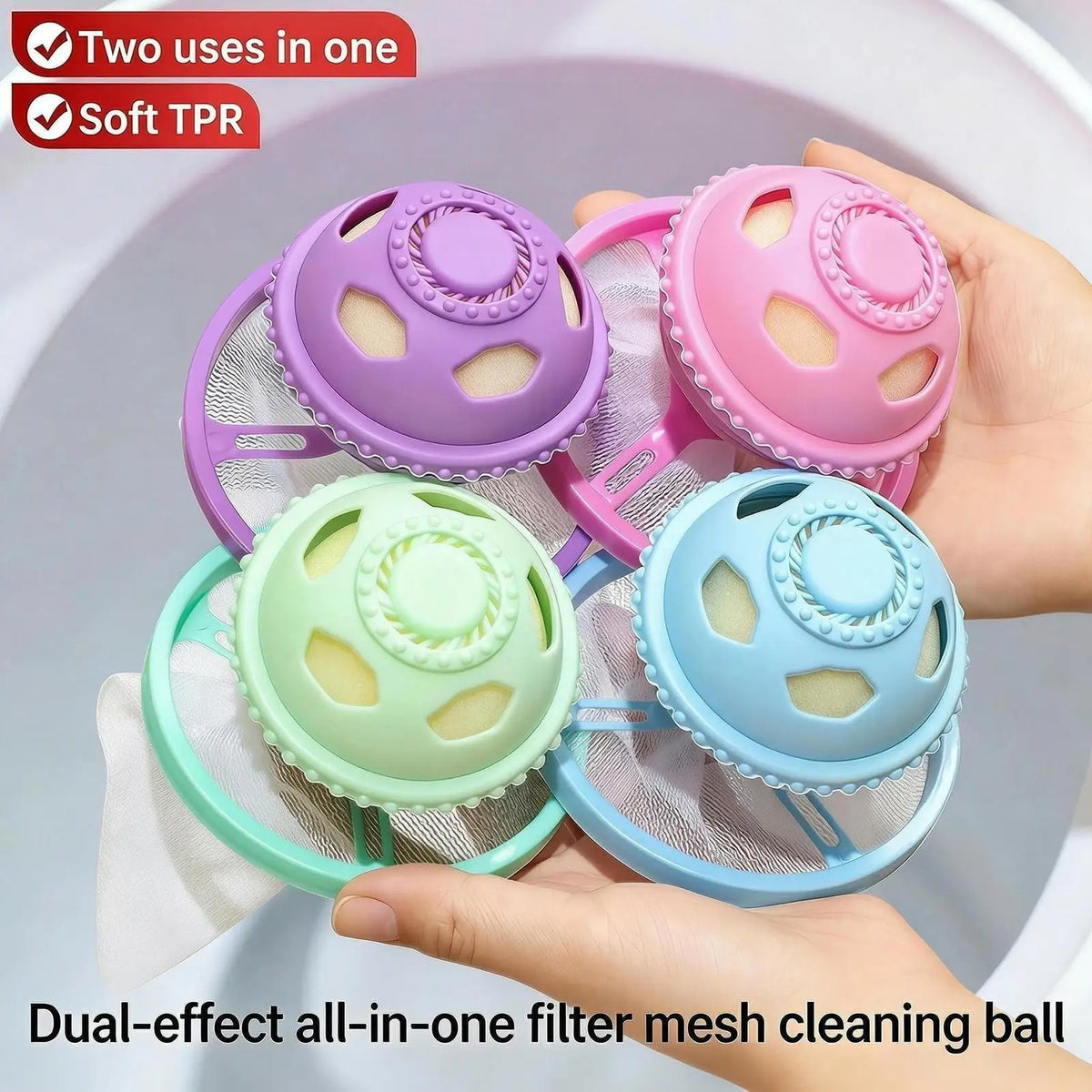 Removedor de Pelos de Animais para Lavanderia, Flutuante, Reutilizável, com Filtro de Esponja Integrado, Removedor de Pelos de Cães para Salão de Estética Animal e Uso Doméstico