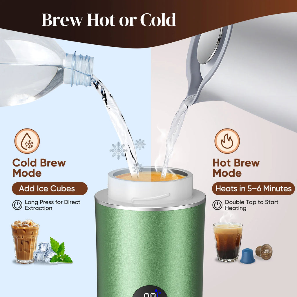 Máquina de Café Recarregável por USB, Máquina de Espresso Portátil Elétrica para Preparo Manual, Mini Máquina de Café para Viagens, Camping, Escritório e Casa