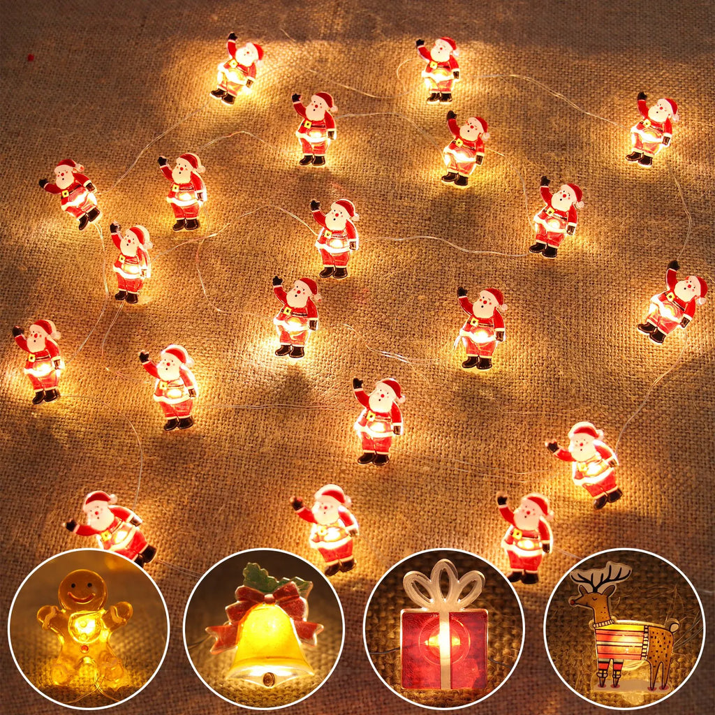 Papai noel natal led luz corda feliz natal decoração para casa 2025 enfeites de árvore de natal navidad presentes de natal ano novo