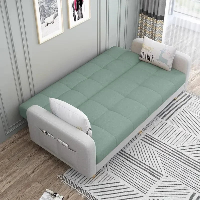 Sofá-Cama Pequeno e Estável, Cama de Casal Dobrável de Dupla Função, Sofá para Soneca em Casa/Escritório, Sofá para Três Pessoas, Tecido Confortável, Sofá Preguiçoso