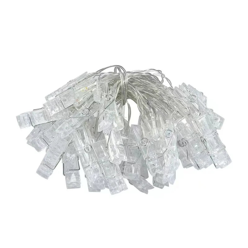 Luzes de Fada LED com Clipes para Fotos, 10 LEDs e 20 LEDs para Decoração de Natal e Presentes de Dia dos Namorados