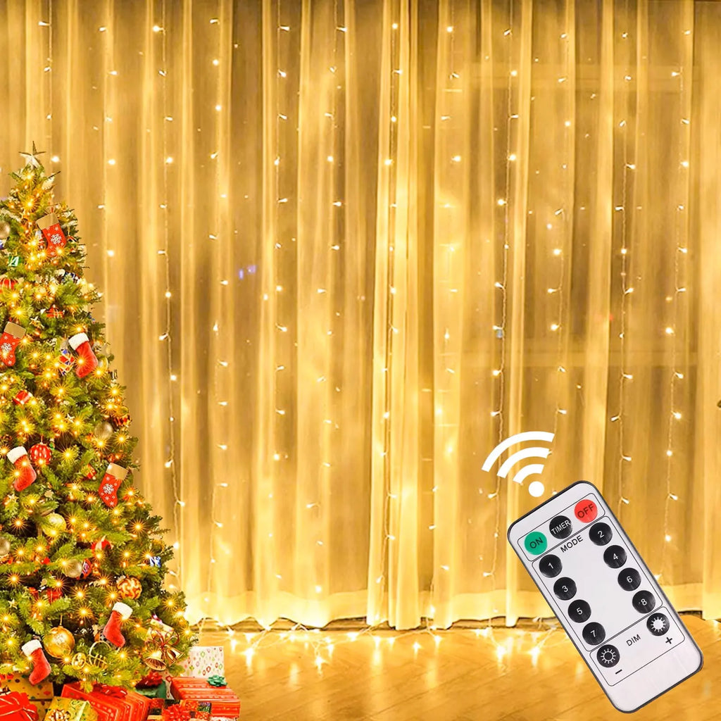 Guirlanda de cortina de luzes de natal para decoração de natal para casa enfeites de natal presentes de natal Navidad 2025 decoração de ano novo
