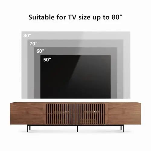 Suporte de TV Moderno de Meio Século de 94,48 polegadas para TVs de 70 a 90 polegadas, Nogueira