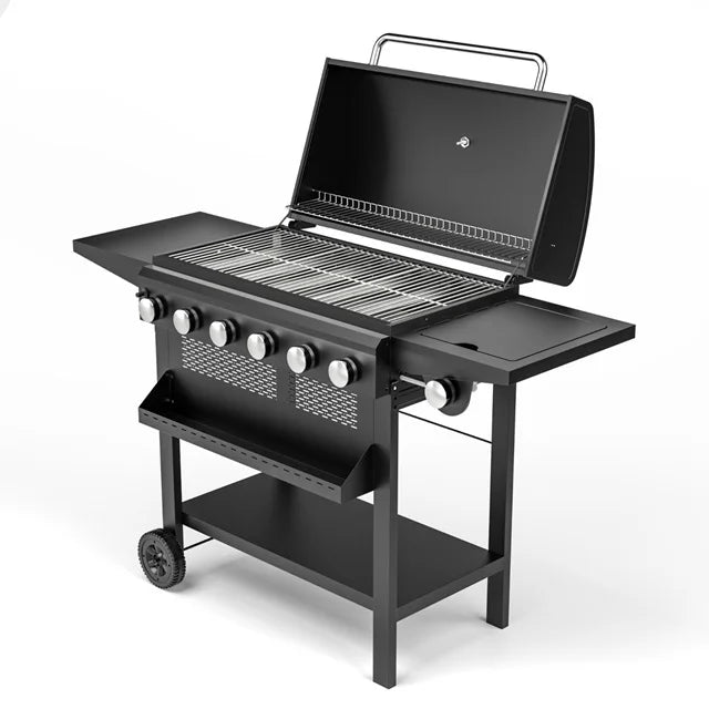 Armários e Ilhas para Churrasqueiras de Cozinha Externa em Aço Inoxidável 304 de Alta Resistência, com Grelhadores de Churrasco a Carvão, GLP e Gás Natural, com Rotação Visual