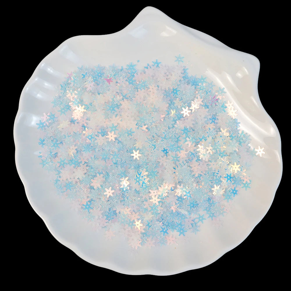 20g 8mm Glitter Flocos de Neve de Natal Lantejoulas Confete Neve Artificial Enfeites Decoração de Natal para Casa Natal 2026
