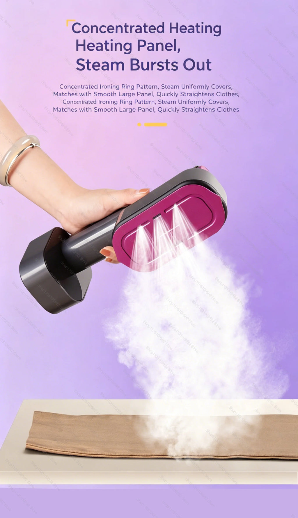 Ferro a Vapor Portátil Profissional de Mão 1200W para Uso Doméstico, Vaporizador de Roupas para Superfícies de Vestuário