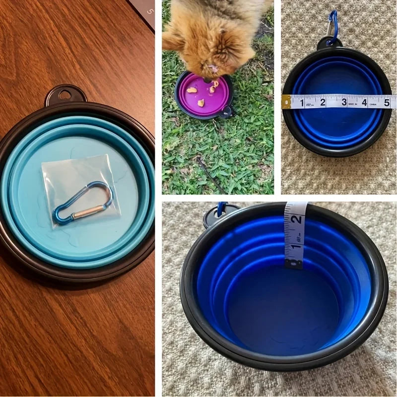 Tigela de comida para animais de estimação portátil durável tpr tigela de comida para cães e gatos tigela dobrável de silicone portátil viagem ao ar livre tigela de comida de água