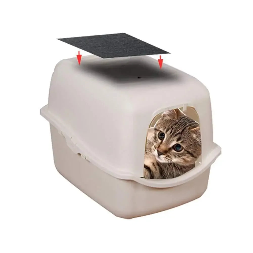 Filtro de algodão com carbono ativado para animais de estimação, 3 peças, alto desempenho de adsorção, para gatos, cães, gatinhos, caixas de areia, banheiro universal