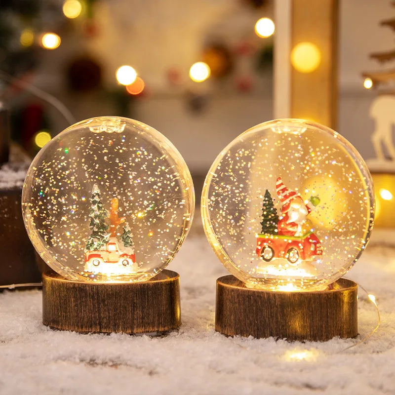 Decorações de Natal: Bolas de Cristal Iluminadas Luzes Noturnas Luzes de Vento e Presentes de Natal Criativos