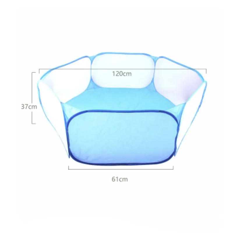 Transparente portátil pet gaiola tenda cão gato cercadinho aberto dobrável quintal cerca para hamster coelho cobaia pequena gaiola para animais de estimação