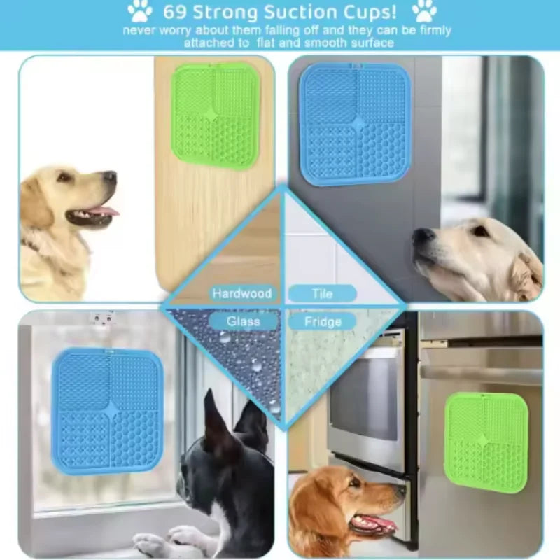 Pet lamber esteira de silicone cães pet placa de comida lenta para cão banho distração silicone cão otário treinamento de alimentos alimentador de cão suprimentos