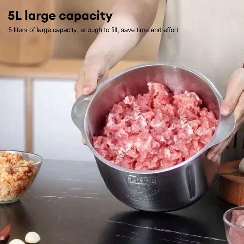 Moedores de Carne Elétricos Multifuncionais, Processador De Alimentos Para Bebês, Triturador De Alimentos, Fatiador De Vegetais, Baby Chopper, Aço Inoxidável 304, 5L, 110V US