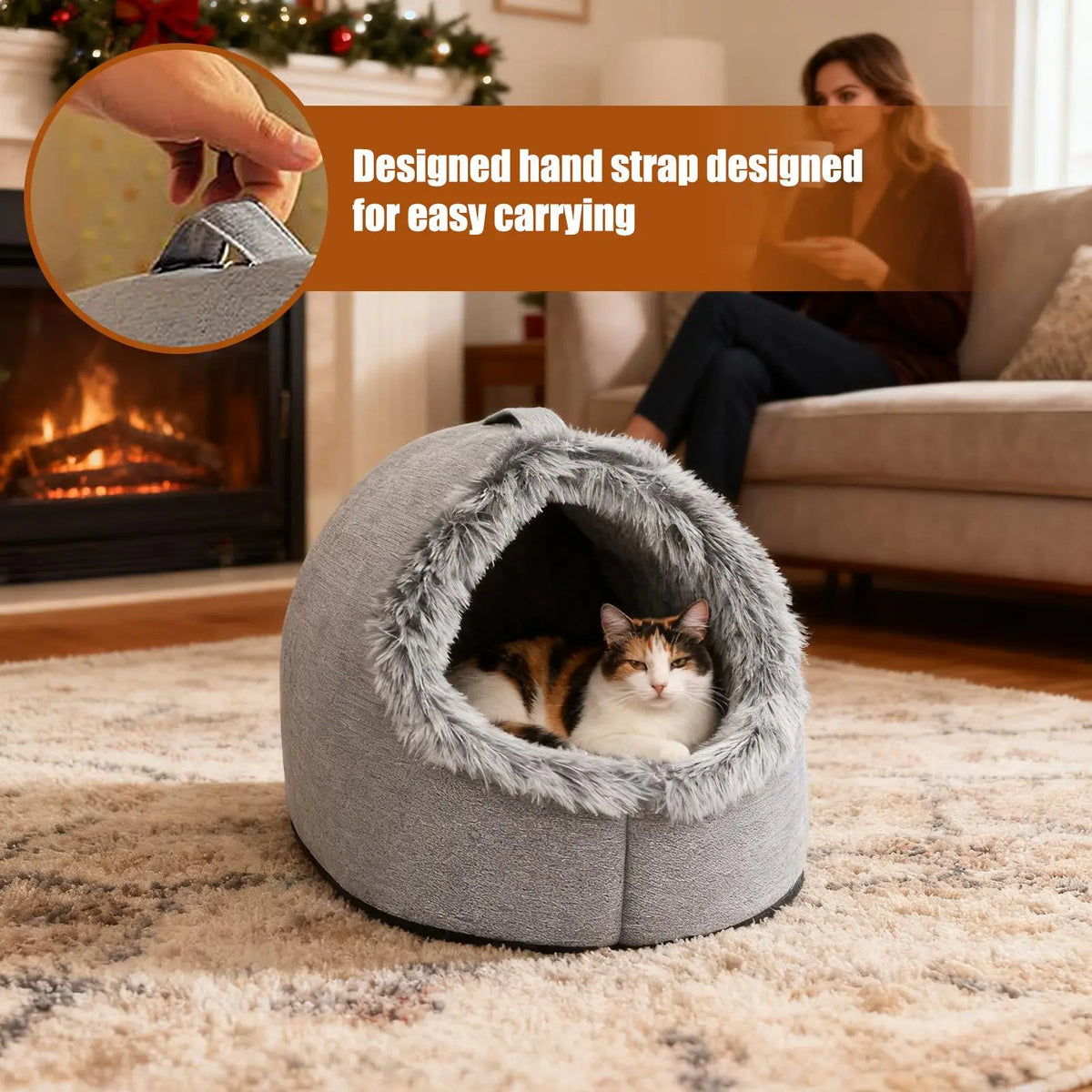 Casa para animais de estimação para pequeno cão gato cama casa portátil fechado pelúcia pet gatinho ninho inverno quente macio pet caverna canil sono profundo sofá