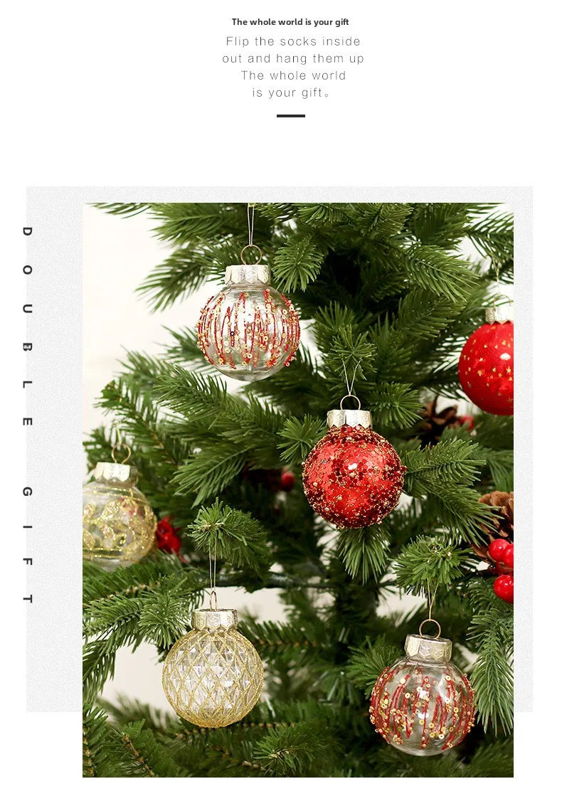 25 pçs 6cm bolas de natal bola grande árvore de natal pingente ornamentos para decoração de festa 2025 ano novo navidad presentes acessório ljiao