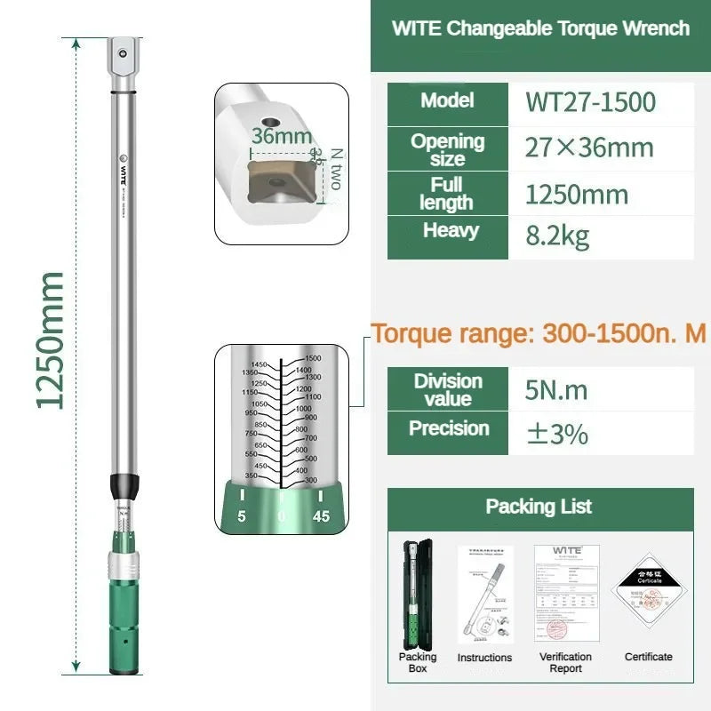 Chave de torque aberta multifuncional, predefinição ajustável, alta precisão, cabeça substituível, chaves de torque, ferramentas manuais profissionais Kasa & Pet
