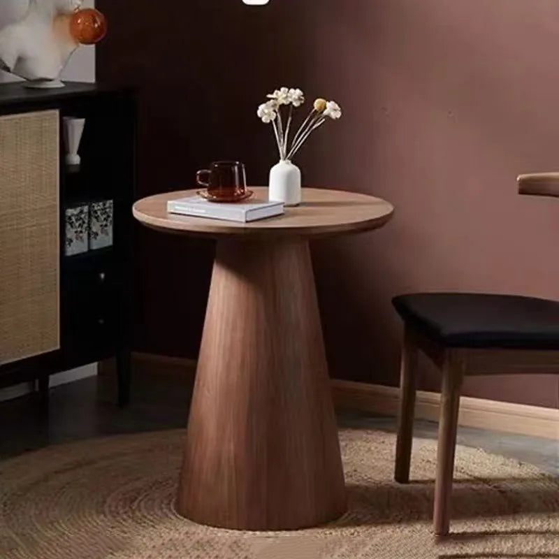 Mesa de centro nórdica de madeira maciça, pequena, redonda, luxuosa, mesa lateral para casa, minimalista, sala de estar, mesa de chá, estilo wabi-sabi