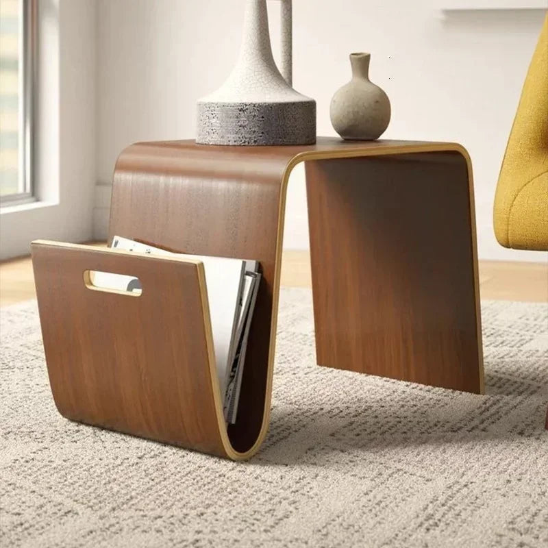 Mesa de centro nórdica minimalista, peça central chique de madeira maciça, ideal para salas de estar e cantos de varanda, simples e elegante
