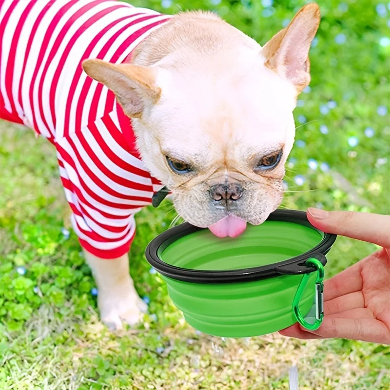 Tigela de comida para animais de estimação portátil durável tpr tigela de comida para cães e gatos tigela dobrável de silicone portátil viagem ao ar livre tigela de comida de água