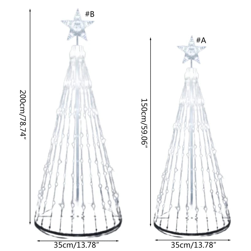 LED Cone Animado Lightshow Árvore De Natal Luz, Jardim Ao Ar Livre String Luzes, Impermeável Home Decorações Do Partido Xmas, 2024