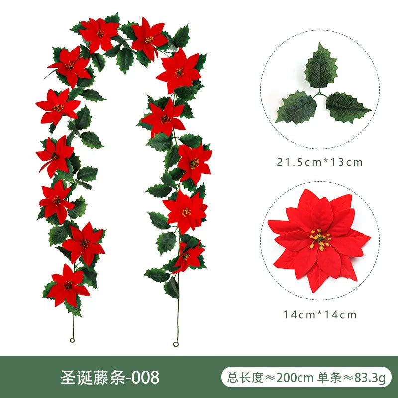 Guirlanda de Natal artificial - perfeita para atmosfera festiva - ideal para Natal, aniversário, casamento, aniversário, decoração de arco de parede