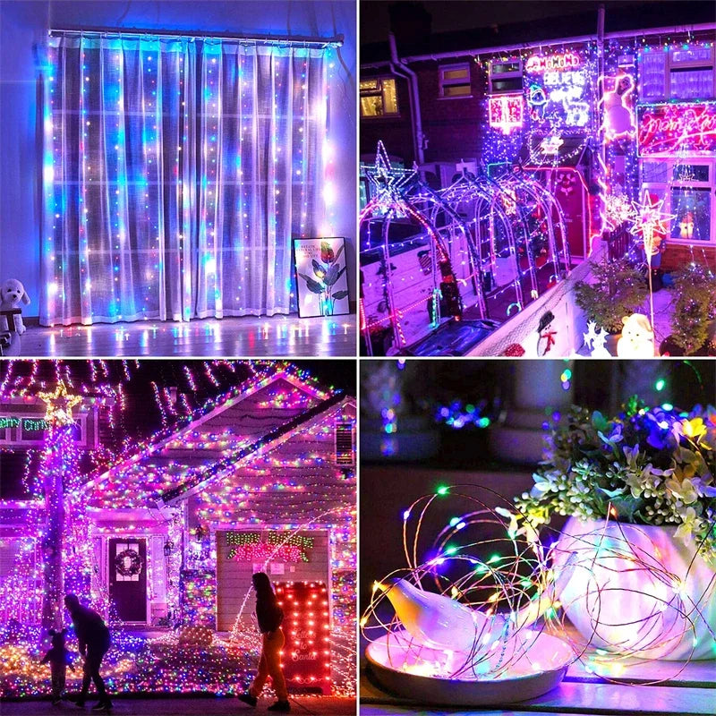 7m/12m/22m/32m led solar string luzes de fadas caminho ao ar livre guirlandas lâmpada pátio à prova dwaterproof água natal casamento jardim luzes rua