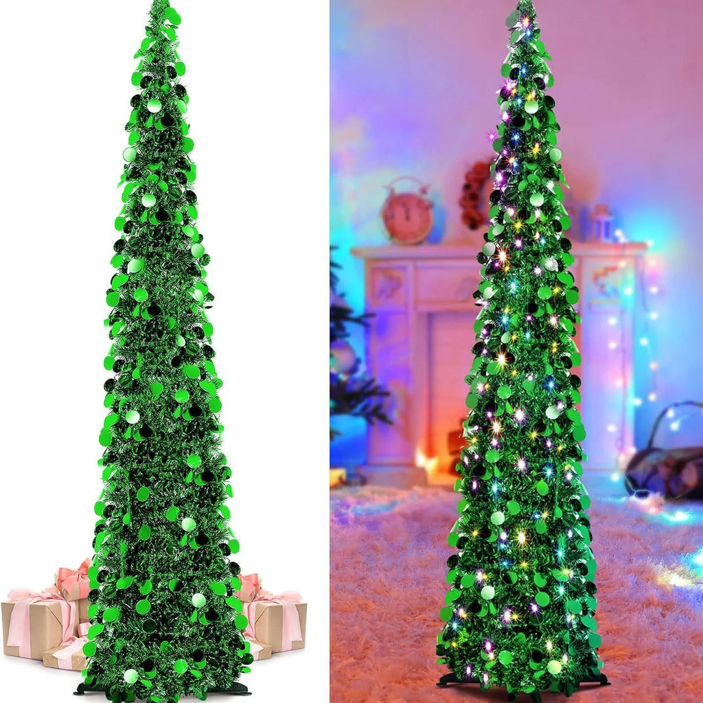 Árvore de natal 1.2m retrátil dobrável enfeites chenille espiral design festivo feriado decoração de natal casa acessório interior