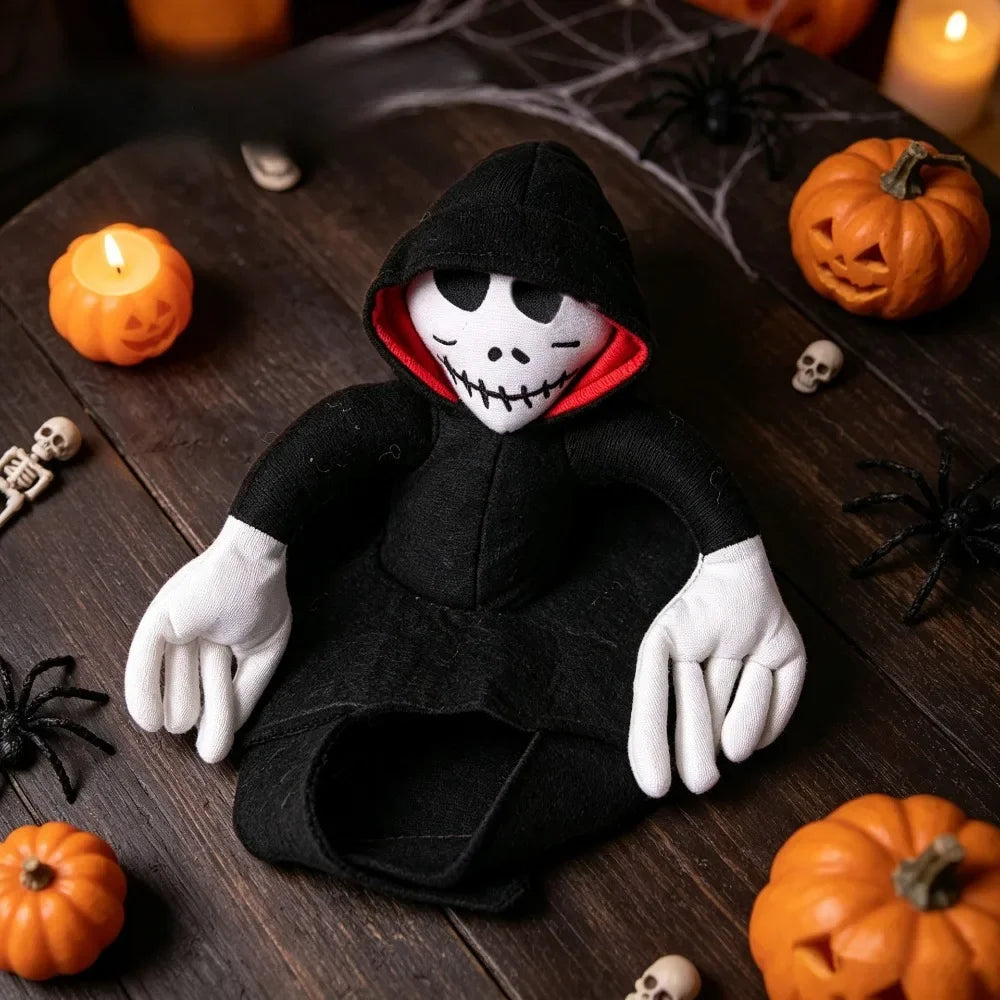 Fantasia de Halloween para Cães de Estimação, Estilo Esqueleto Ceifador, Roupa de Cosplay para Cães, Traje Engraçado para Cães de Médio e Grande Porte, Vestido de Festa para Cães