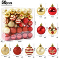 50 Pçs/caixa Bolas de Natal Ornamentos de Árvore de Natal Bola Xmas Pendurado Árvore Home Party Decor 2025 Presente de Ano Novo Noel Navidad