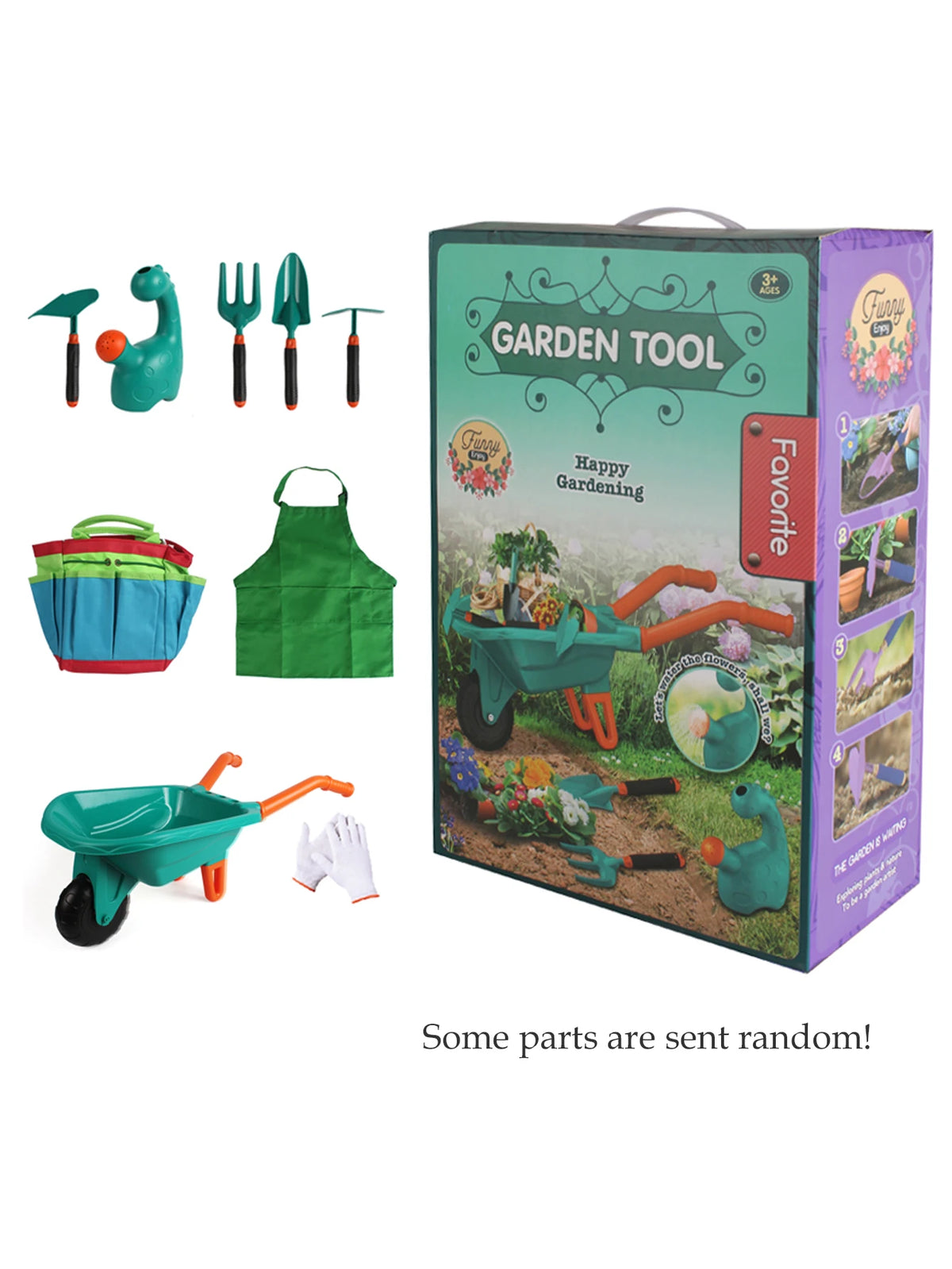 Conjunto de Ferramentas de Jardinagem para Crianças, Carrinho de Praia com Acessórios, Luvas e Ferramentas para Plantar Flores, Presentes para Meninos e Meninas - Kasa & Pet