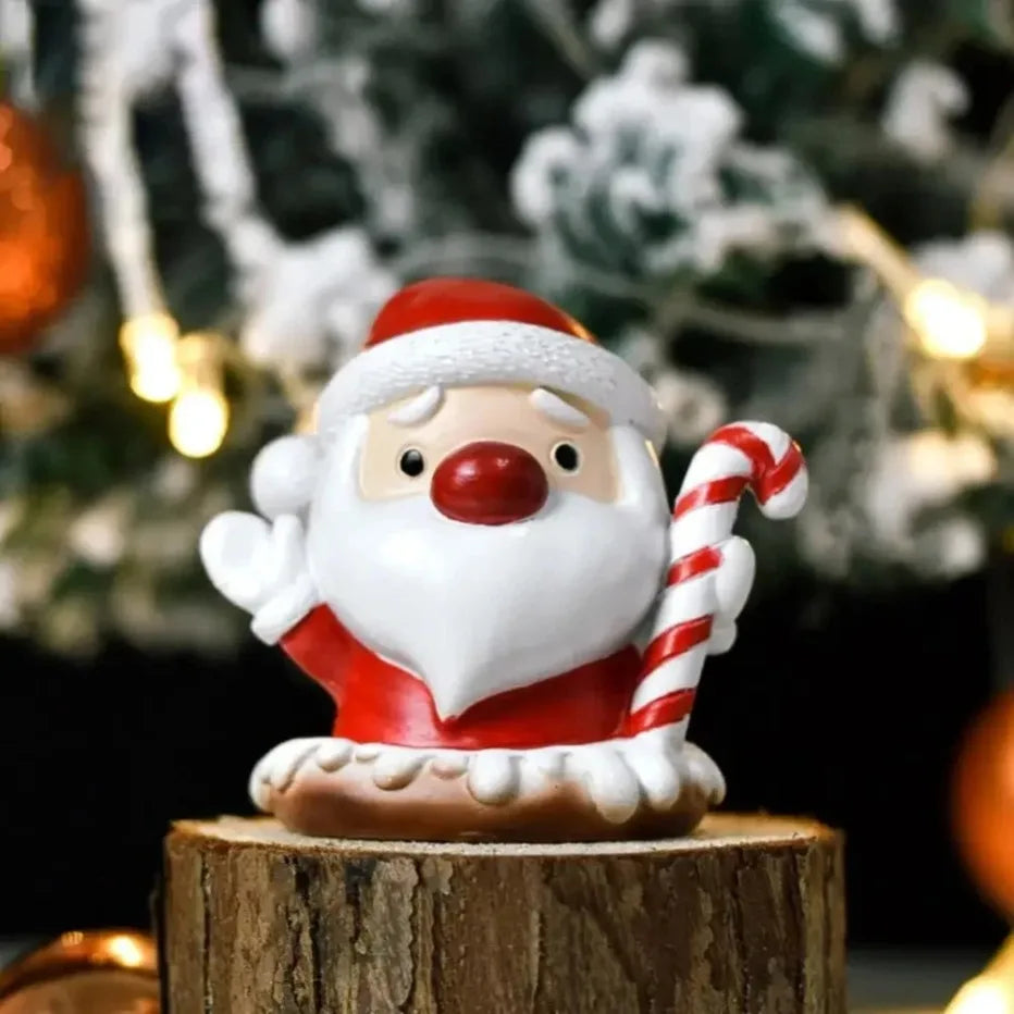 Série de natal artesanato resina animal festa criativa mini árvore de natal velha menina crianças bonito presente decoração para casa suprimentos decoração