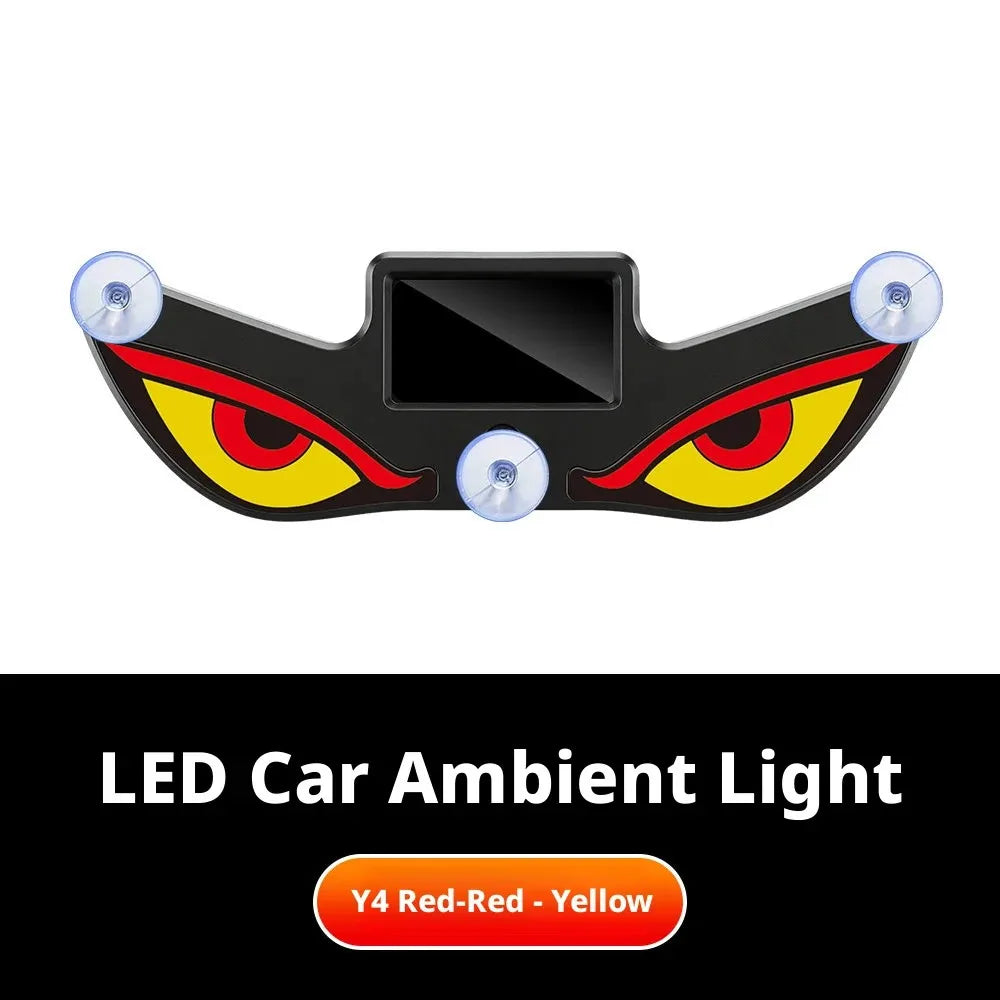 2026Solar LED Devil Eyes Windshield Warning Flashing Signal Indicator Car LED Ambient Lights with Suction Cup for Auto Window