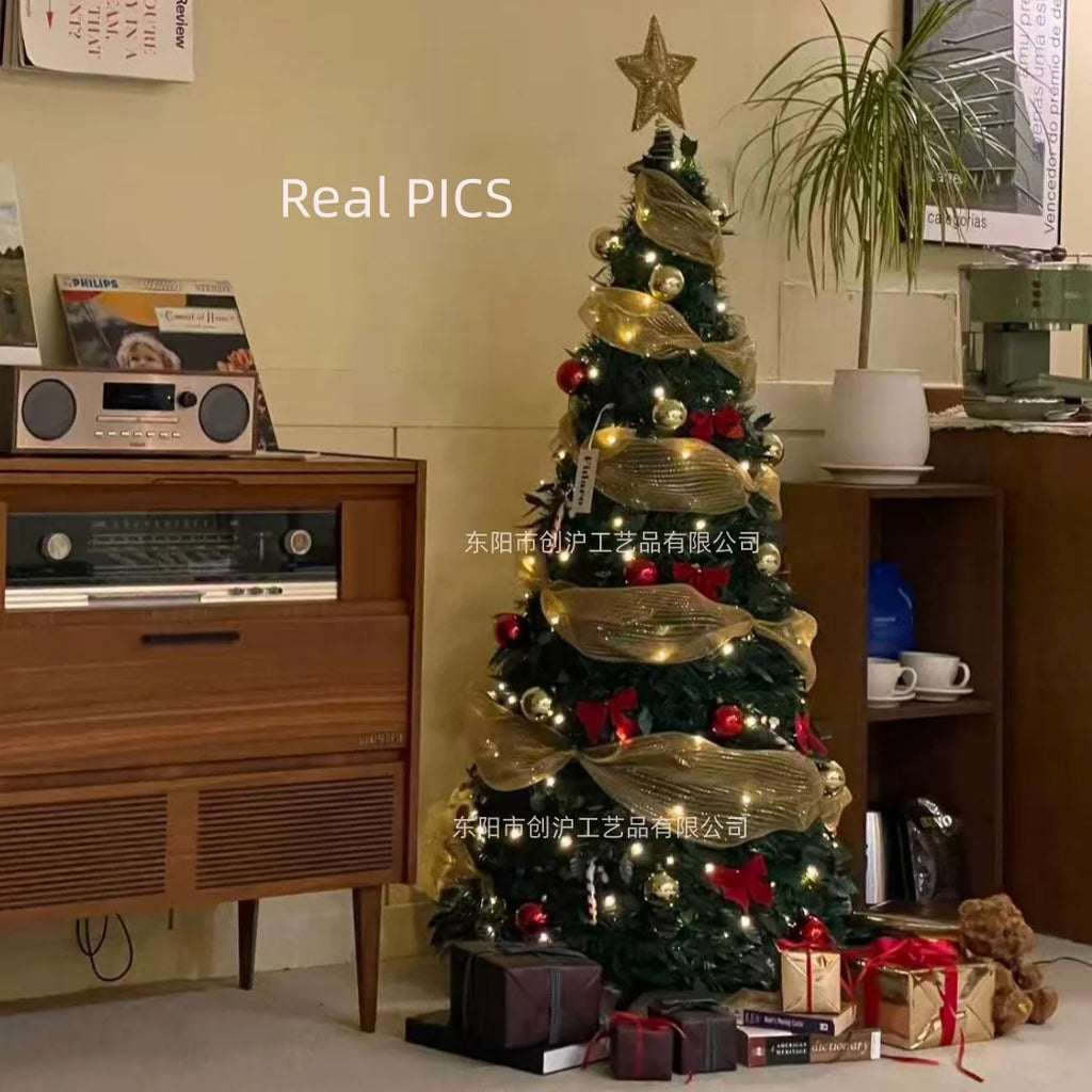 Árvore de natal retrátil decorativa dobrável pvc artificial árvore de natal para sala de estar shopping hotel-presente de natal