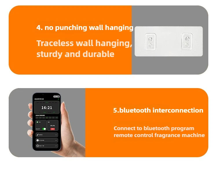 Difusor de aroma inteligente de 500ml - Bluetooth, spray automático, cobertura de 1000m3 e eliminação de odores para casa/comercial (hotel/bar/spa)