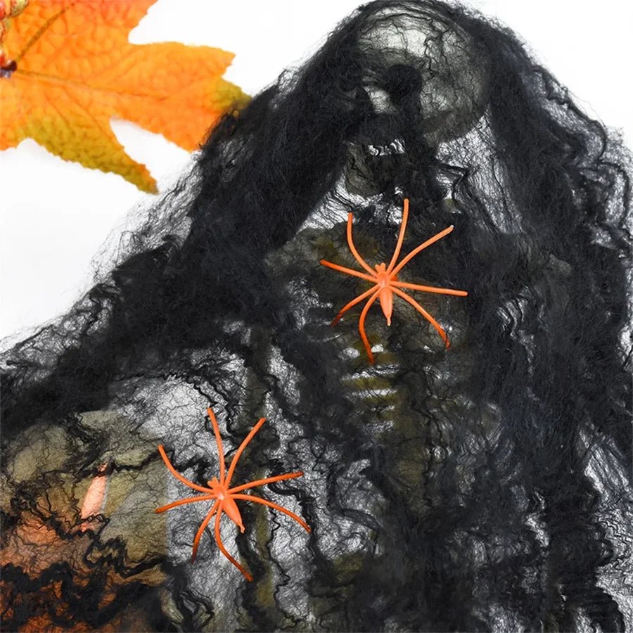 Decoração de halloween teia de aranha branca artificial elástica teia de aranha para o dia das bruxas assustador festa em casa adereços decoração de casa assombrada - Kasa & Pet