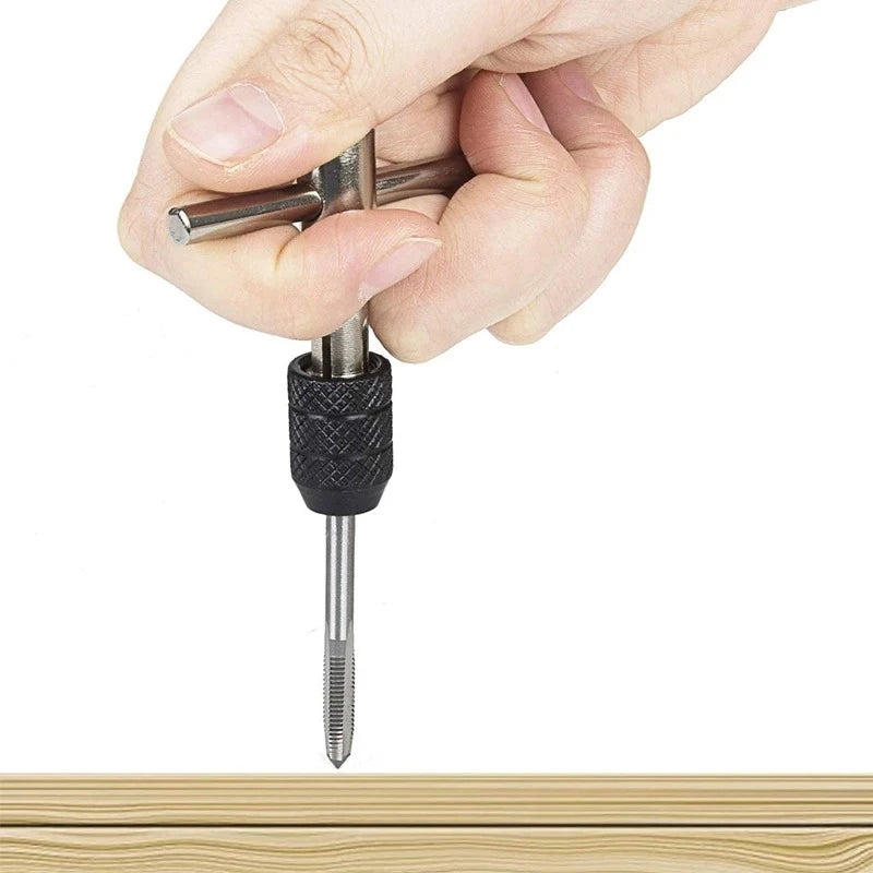 Chave de alça t m3 m4 m5 m6 m8 mão torneira reamer rosca conjunto de ferramentas de rosqueamento máquina ajustável rosca rosqueamento broca