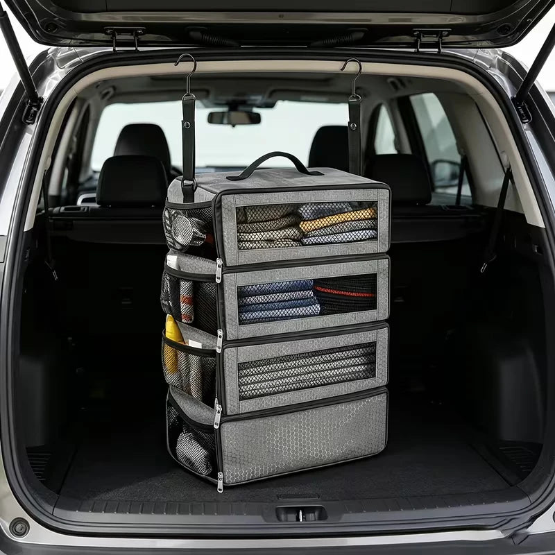 Organizador de Malas de Viagem, Organizadores de Bagagem, Prateleira Suspensa, Compartimentos Pequenos para Empacotamento, Sacos Dobráveis para Armazenamento de Roupas